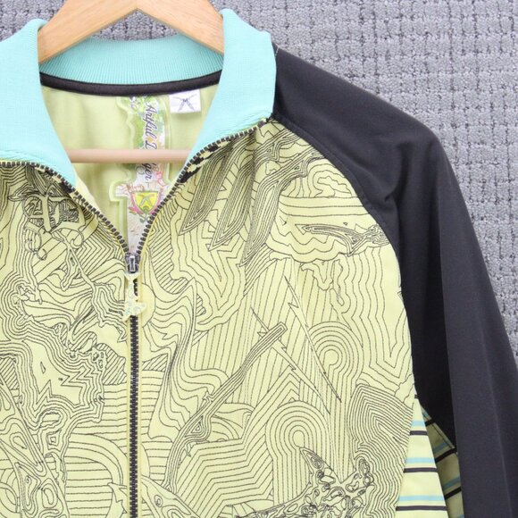 Vintage Artful Dodger Track Jacket Men Medium M Beige Full Zip Geometric Pattern - Picture 2 of 10